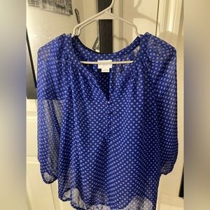 Liz Claiborne PL  blue blouse.